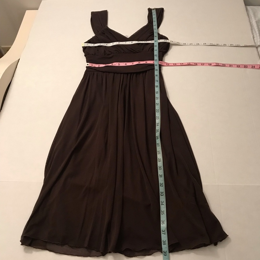 Vintage 90s Y2K brown nylon mesh  Slip dress - Picture 8 of 13